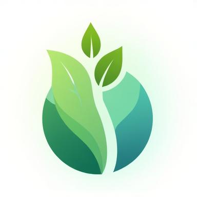 緑の葉と成長を象徴するアイコン