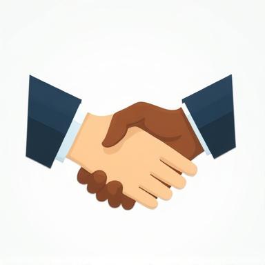 ビジネスパートナーシップを象徴する握手アイコン
